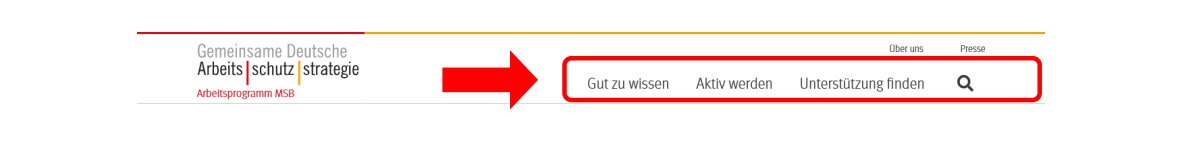 gdabewegt.de: Menüleiste Kopfzeile gdabewegt: Menüleiste Kopfzeile