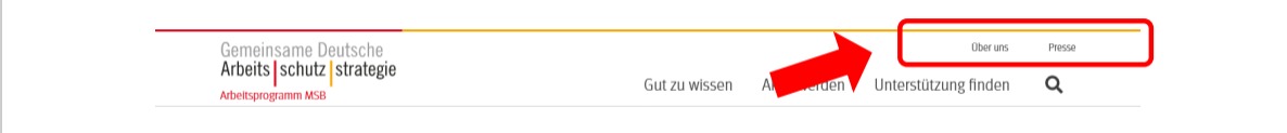 gdabewegt.de: Obermenü Kopfzeile gdabewegt: Obermenü Kopfzeile
