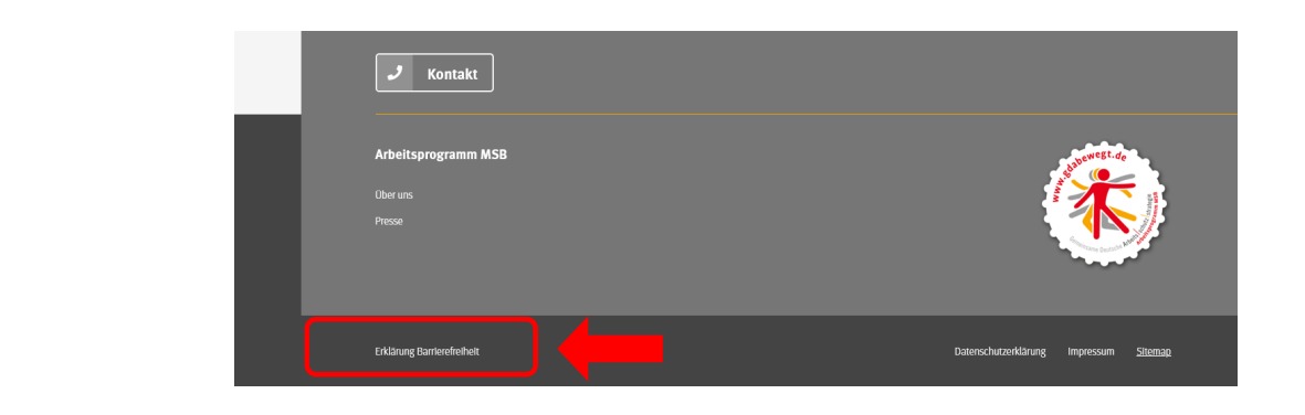 gdabewegt: Erklärung zur Barrierefreiheit Fußzeile